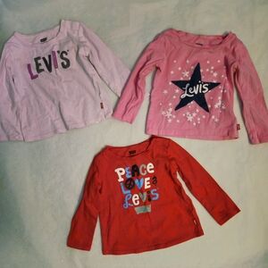 Levi's Kids Long Sleeve Tees - Pink, Red, Light Pink